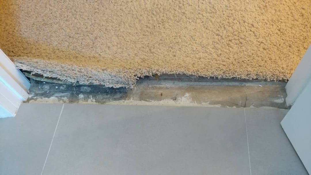 before picture of torn carpet